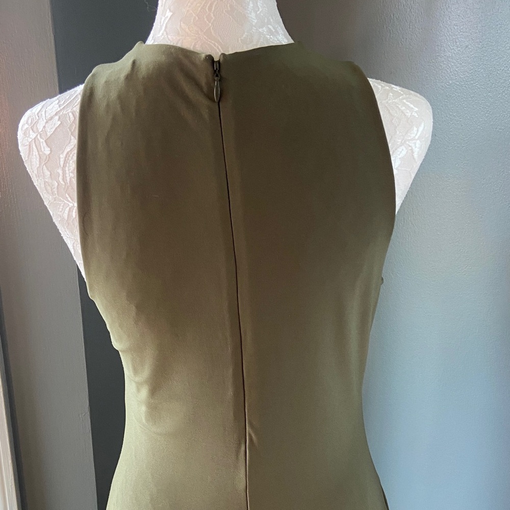 Ralph Lauren Olive Green Sleeveless Flared Dress - Picture 6 of 9